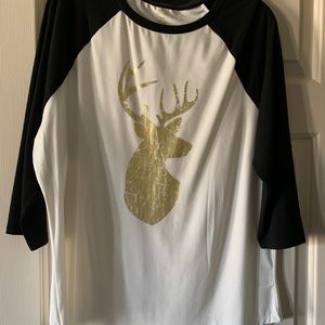 Gold Deer Baseball TShirt
